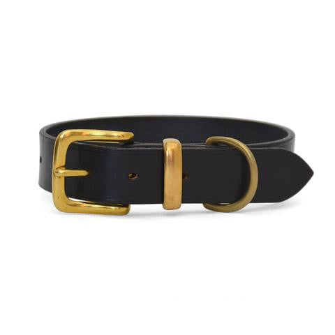Plain Leather Dog Collar with West End Buckle DARK HAVANA