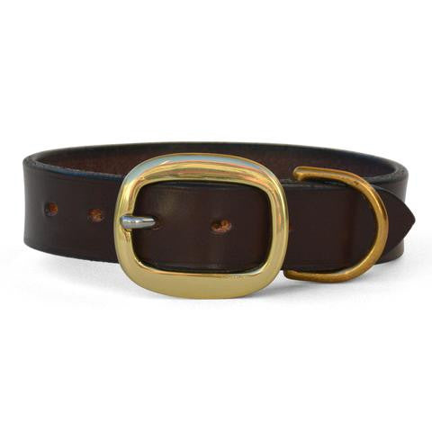 Plain Leather Dog Collar with Swage Buckle NUT